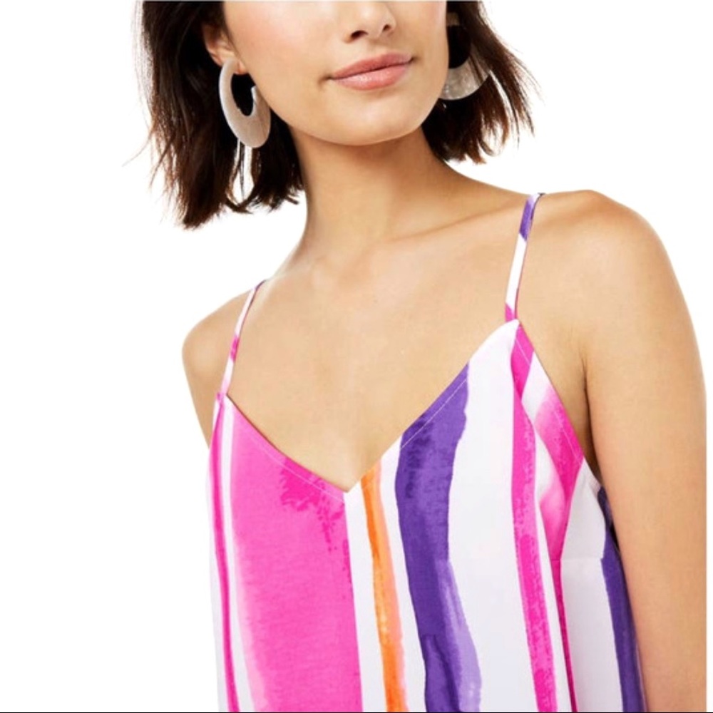 Bar III Camisole Color Pop Watercolor Striped Sleeveless Top Size S